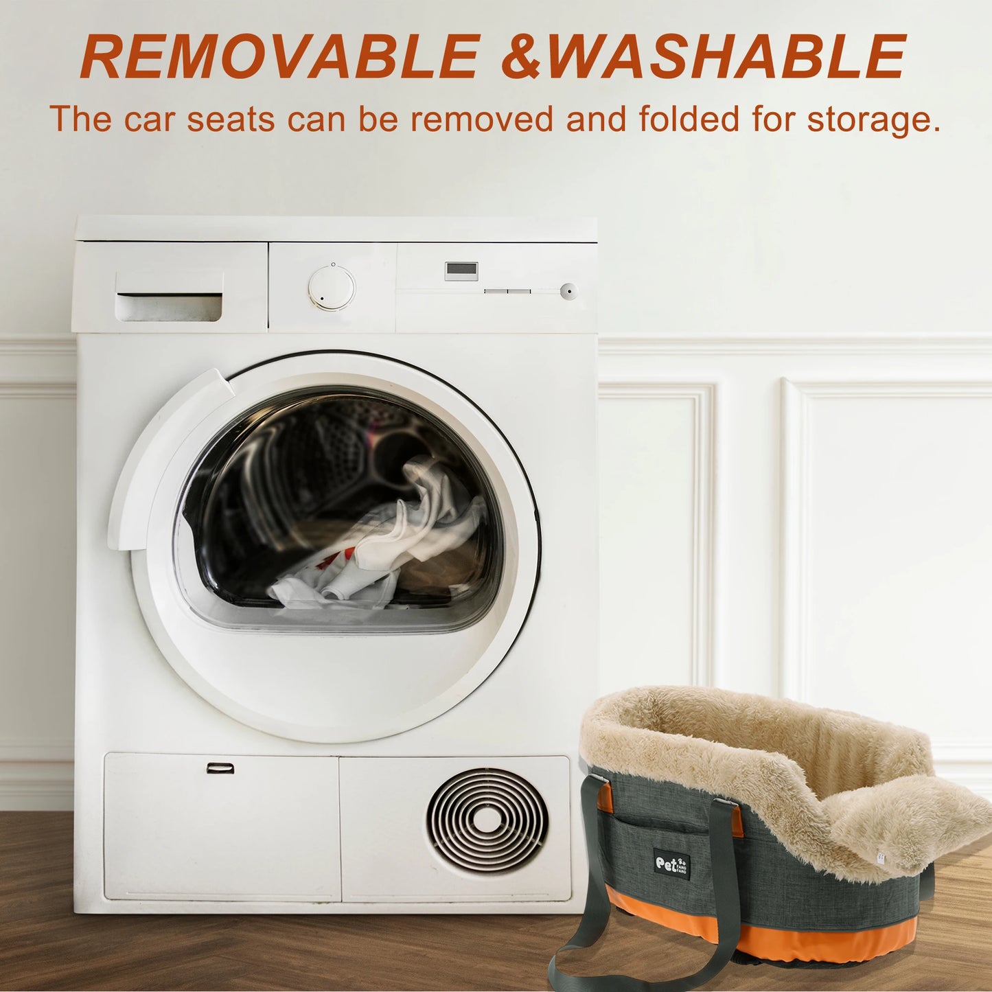UXCELL Console Dog Car Seat Dog Beds Dog Mats Portable Booster Washable Front Seats for Small Pets Warm Sofa for Dogs Cats