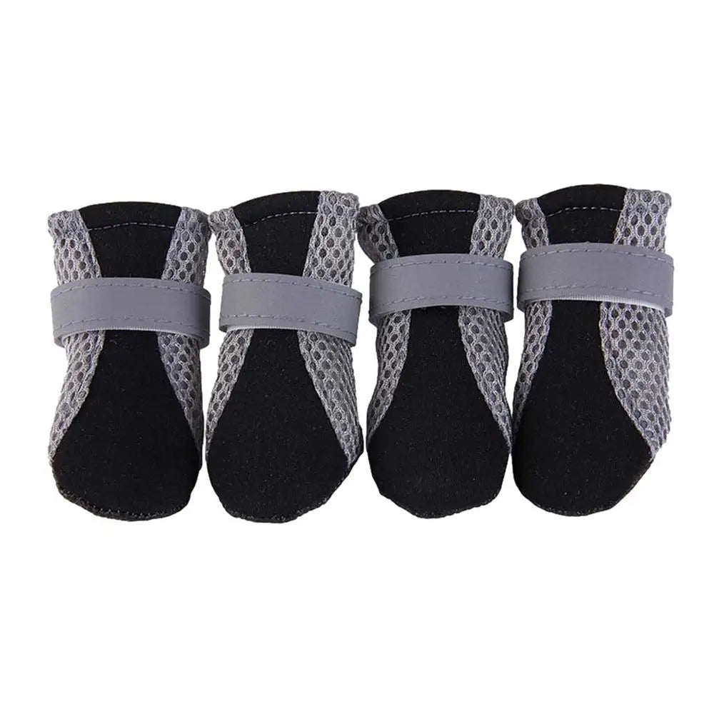 Small Dog Shoes Mesh Hiking Boots Paw Protector 4pcs Breathable Dog Shoes Adjustable Non Slip For Outdoor Running Walking Summer