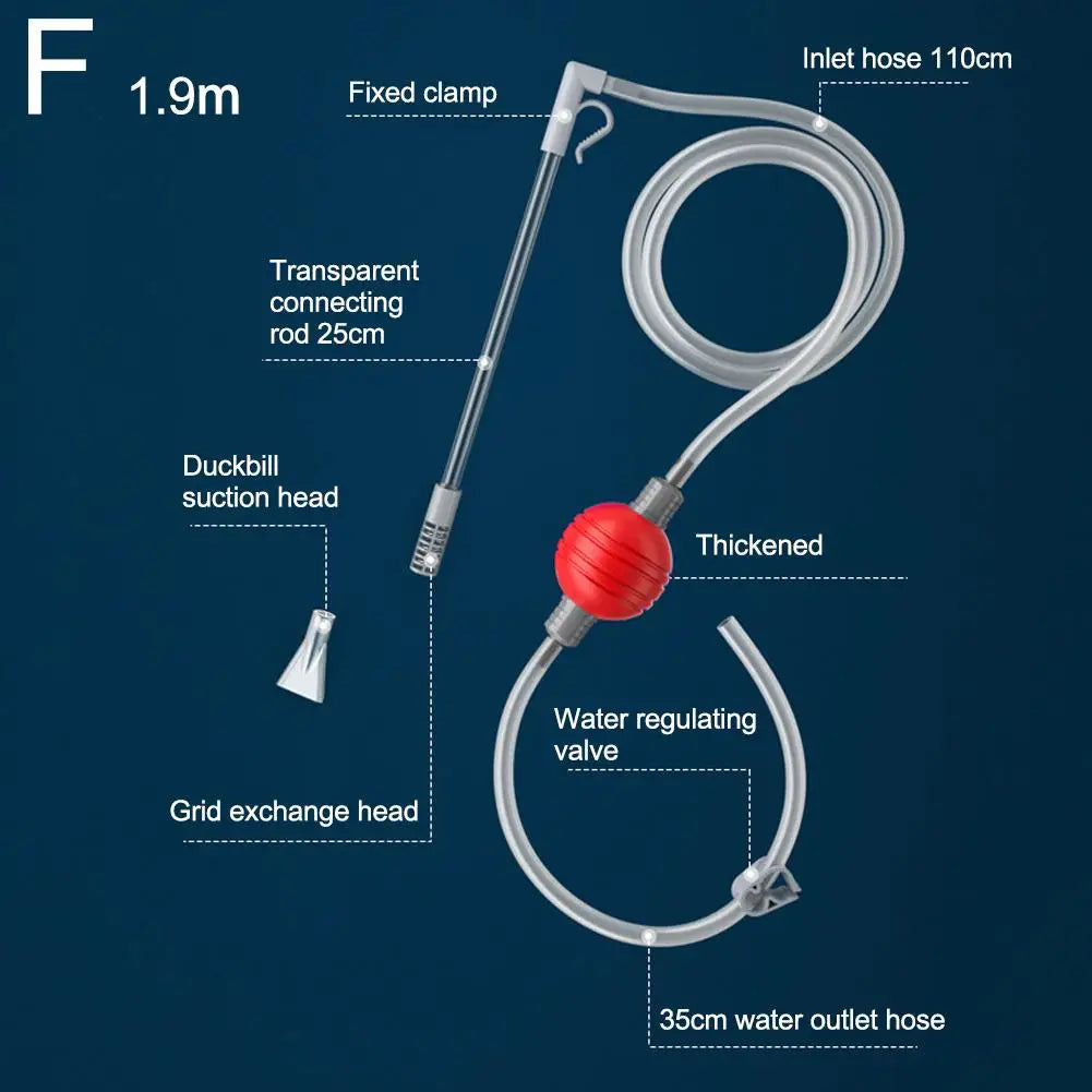 Fish Tank Water Changer Aquarium Siphon Vacuum Gravel Manure Suction Change Pipe Cleaning Kit Water Sand Tool Sand Cleaning K2X7