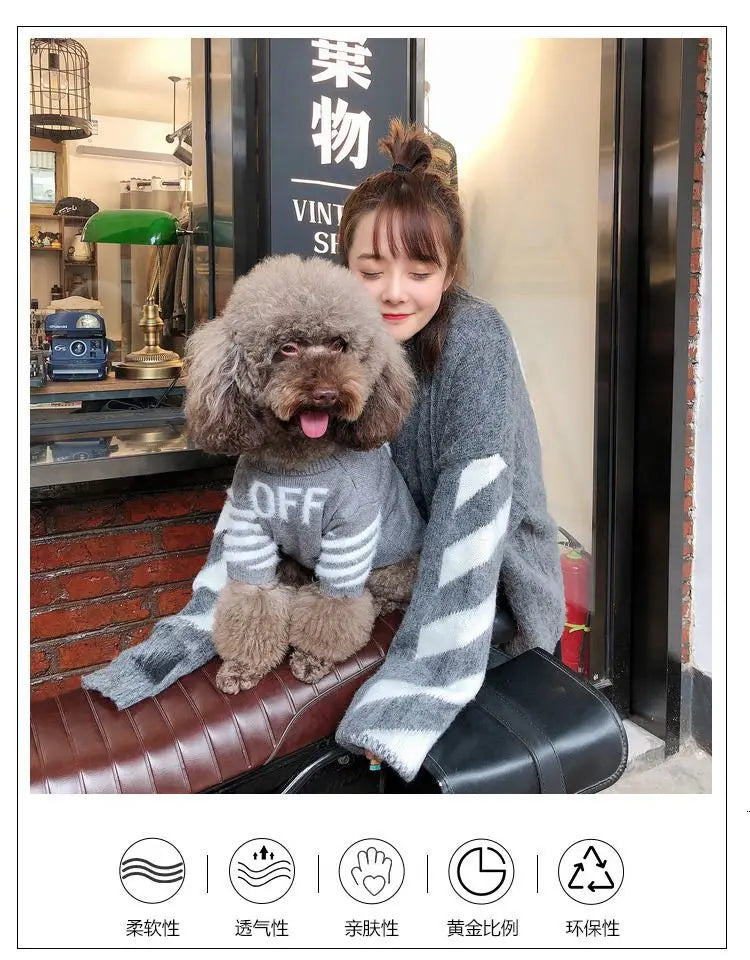 The New Pet Clothes Cat Sweater Dog Sweater Korean Version Spring and Autumn Parent-child Wear Six Sizes