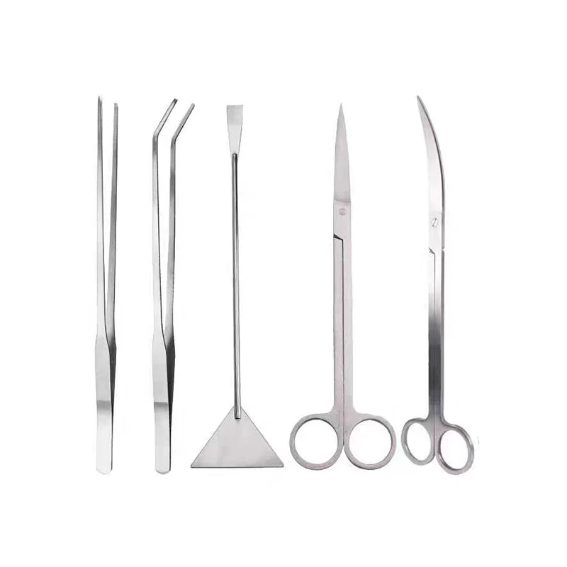 Stainless Steel Aquarium Tank Tools Kit Fish Tanks Aquatic Plants Grass Scissor Tweezers Shovel Kit Aquarium Maintenance Tools