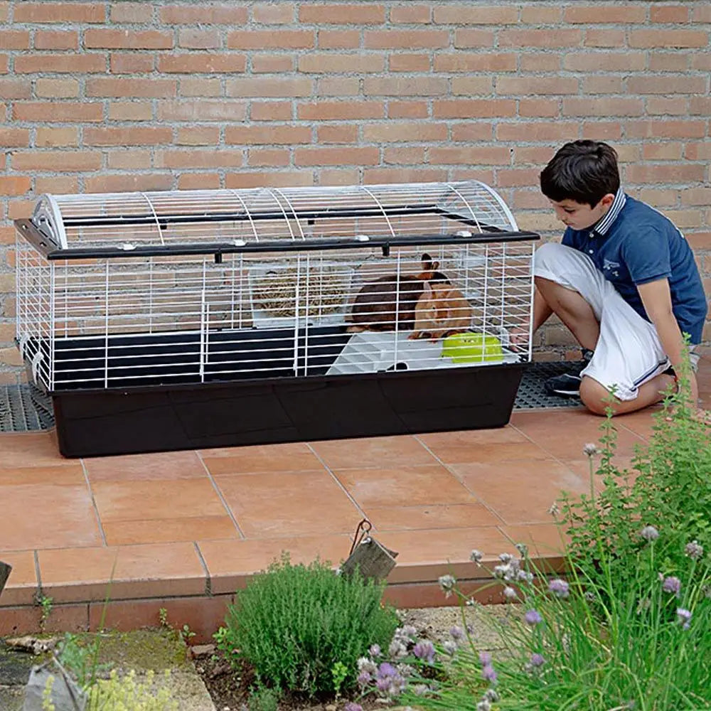 Rabbit Cage CASITA 120, Guinea Pigs Small Animals, Rounded Openable Roof, with Accessories