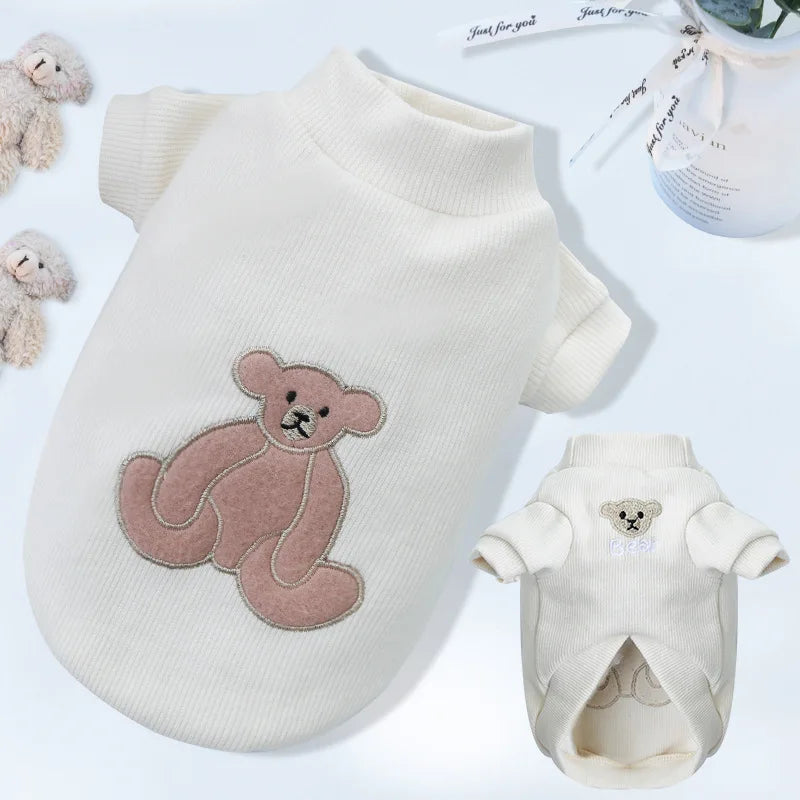 2023 New Spring Summer Pet Clothes Bear Pattern Sweater And Comfortable Puppy Clothes Teddy Hiromi For Small And Mid Sizes Dogs