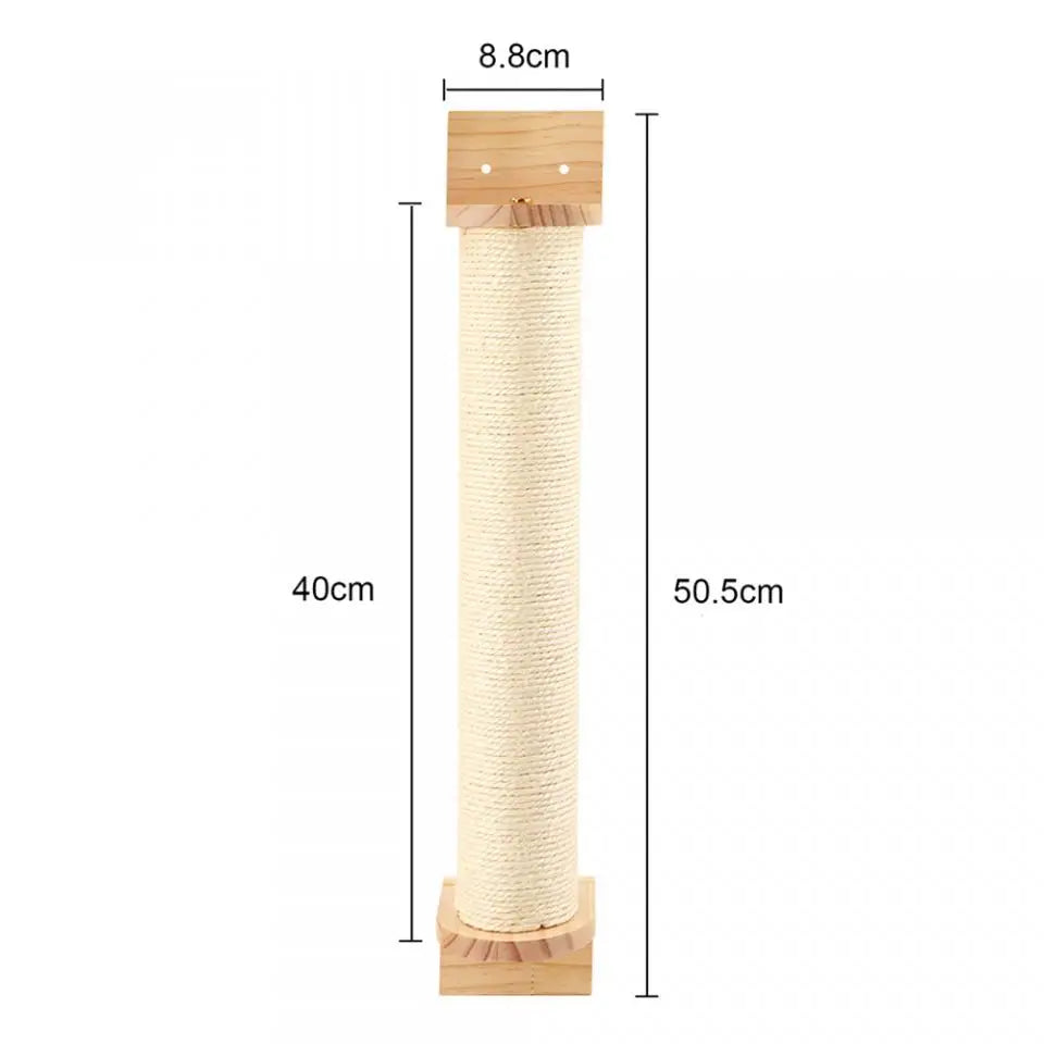 Cat Wall Climbing Shelves Wall Mounted Hammock Cat Scratching Post Wooden Stairway Shelves with Sisal Rope Ladder Wall Cat Tree