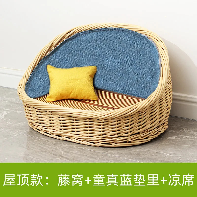 Bold rattan kennel universal in all seasons, winter warm dog house