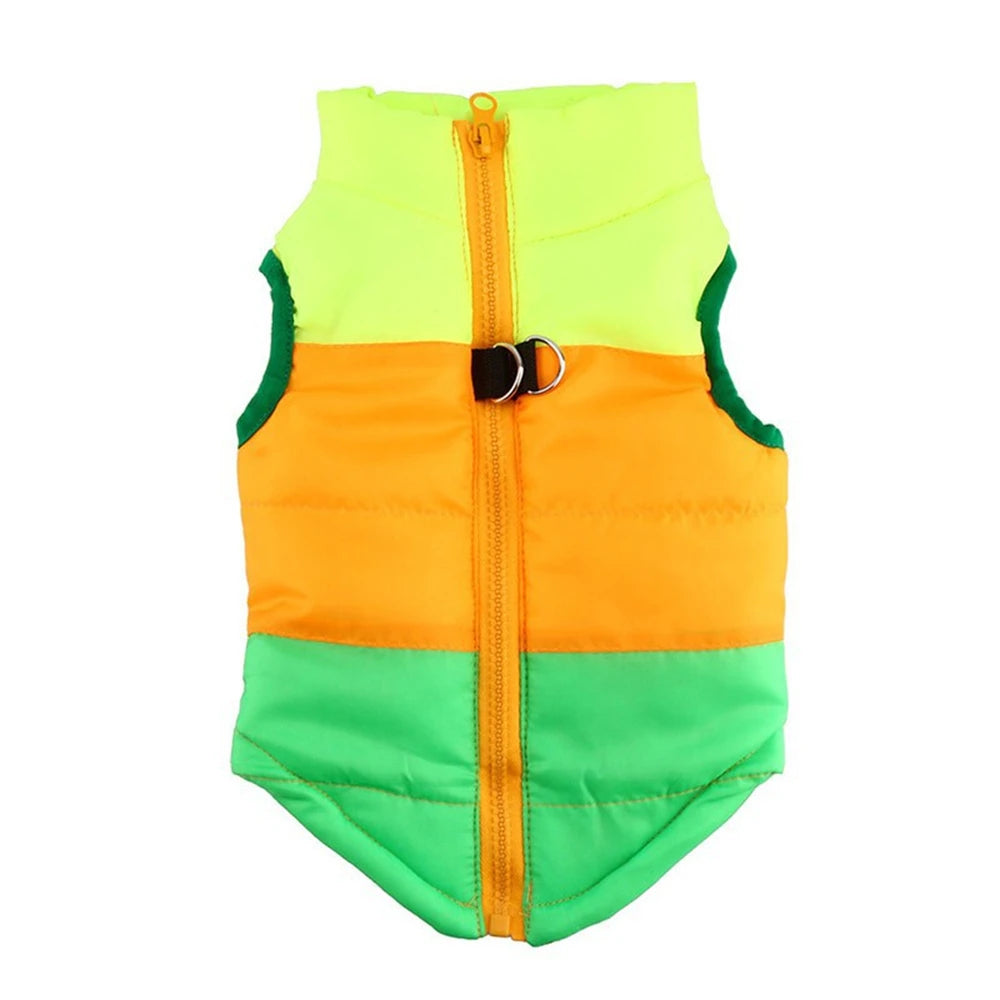 Windproof Pet Vest Jacket Winter Warm Big Dog Clothes Puppy Harness Clothing Funny Printed Coat for Small Medium Dogs Cats XS-XL