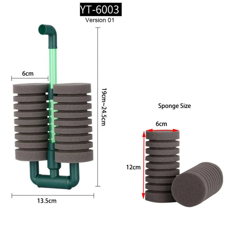 New Bio Sponge Filter For Aquarium Fish Tank Shrimp Pond Air Pump Biochemical Filtration Noiseless Foam Aquarium Accessories