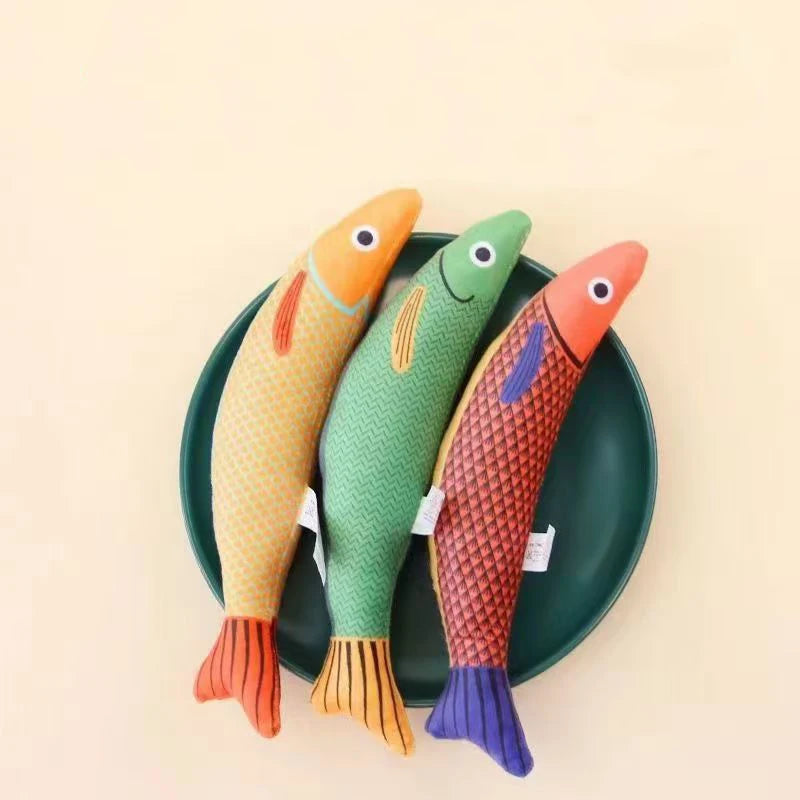Cat Toys Saury Fish, Soft Durable Cat Catnip Crinkle Sound Toys Pet Accessories, Interactive Cat Kicker Toys for Indoor Kitten