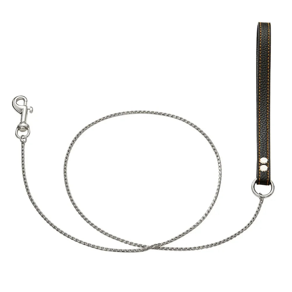Dog Chain Leash for Dog Collar 18K Gold Sliver Cuban Link Anti-Bite Metal Strong Dog Leash for Walking Training Small Medium Dog