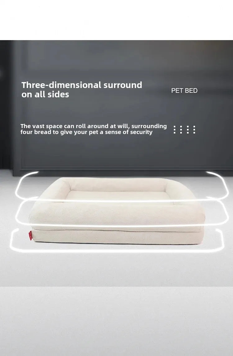 Surround Quadrangle Dog Kennel All-season High Thickened Memory Foam Removable Waterproof Spacious Solid Wear-resistant