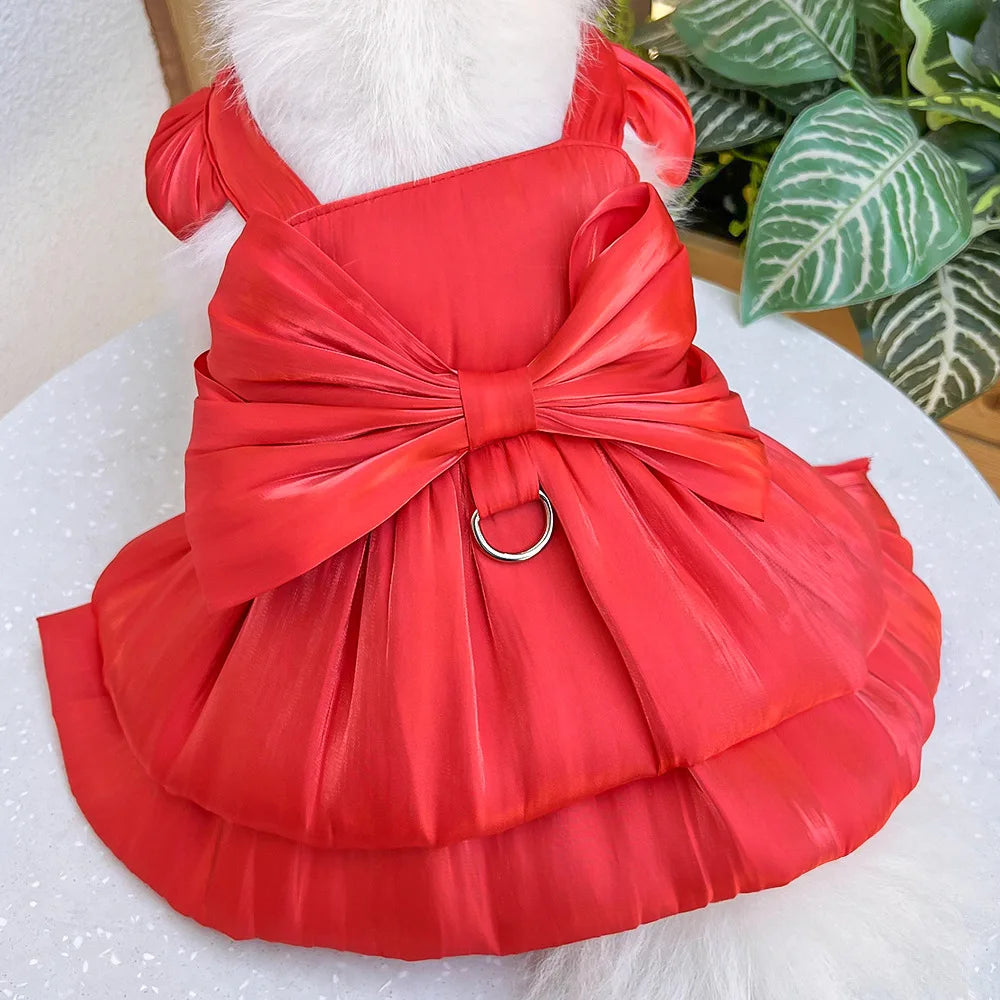 Summer Pet Dog Skirt Puppy Striped Butterfly Skirt Princess Baby Dog Wedding Midi Dress Cat Skirt Shih Tzu Dog Clothes for Party