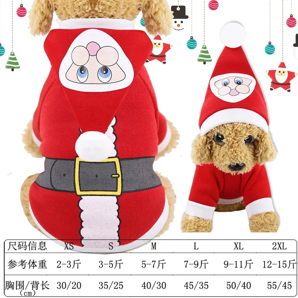 Christmas Pets Dressing Up Santa Funny Pet Clothes For Small Medium Large Dogs Winter Warm Dog Clothes Chihuahua Pug Yorkshire