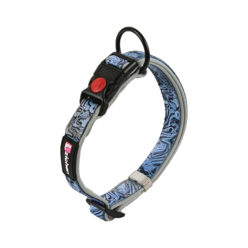Adjustable Pet Dog Collars Color Graffiti Soft Cotton Leash Accessories Walking Exercise Safety French Bulldog Puppy Chain
