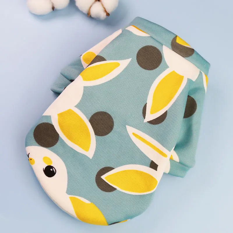Pet Dog Costume Cute Printed Pet Coat Cotton Soft Pullover Dog Shirt Jacket Sweatshirt Hoodie Cat Clothes Suit Sweater Outfit