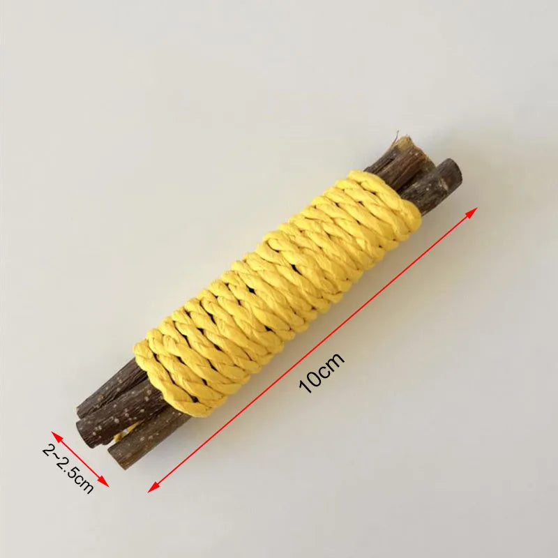 2pcs Chew Stick Apple Tree Branch Hamster Squirrel Natural Toys Parrots Rabbits Grinding Stick Small Pets Supplies accessories