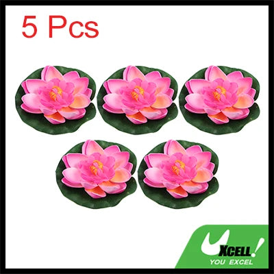 UXCELL 5pcs 3.9" Fish Tank Decorations Artificial Floating Lotus Flower Artificial Lotus Flower Decorative Ornaments