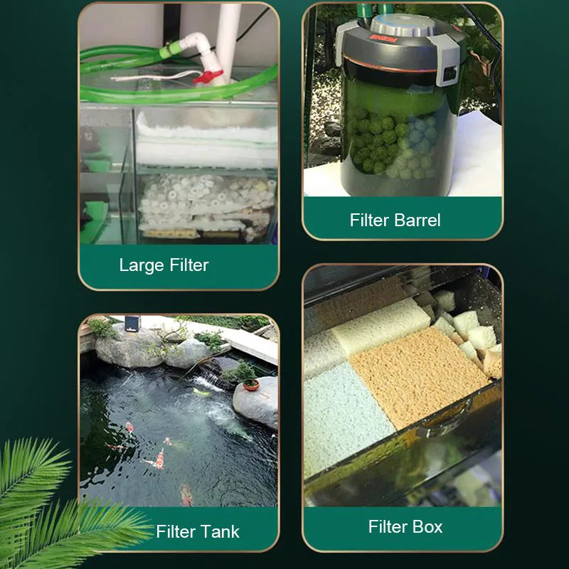 5Pcs White Dense Hole Filter Net Bag Mesh Bag Acquarium Pond For Bio Ball Carbon Media Ammonia Aquarium Fish Tank Isolation Bag