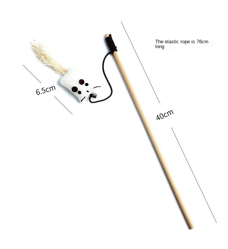 1PC Teaser Feather Toys Kitten Funny Colorful Rod Cat Wand Toys Wood Pet Cat Toys Interactive Stick Pet Cat Supplies