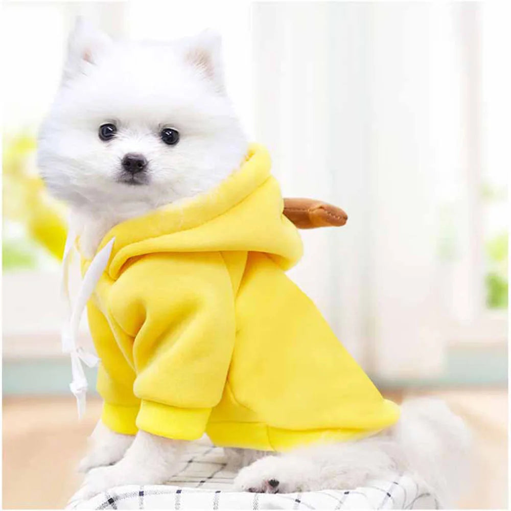 Cute Fruit Pet Costume Dog Clothes for Small Dogs Warm Fleece Doggy Hoodies Pet Dog Cat Clothing Puppy Sweater for Chihuahua Pug