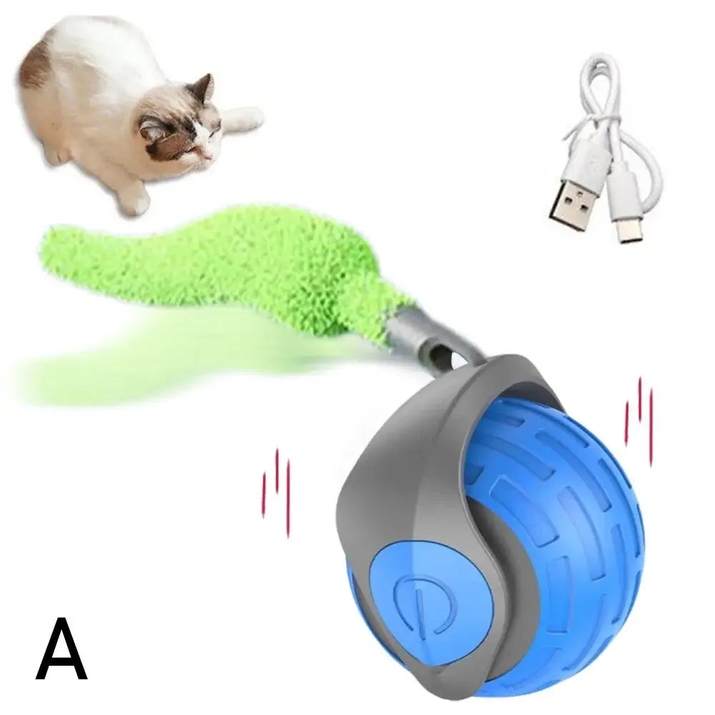 Interactive Cat Toy Ball Rolling Ball Motion Activate Rolling Ball With Touch Control Rechargeable Automatic Moving Ball Fo W4W1