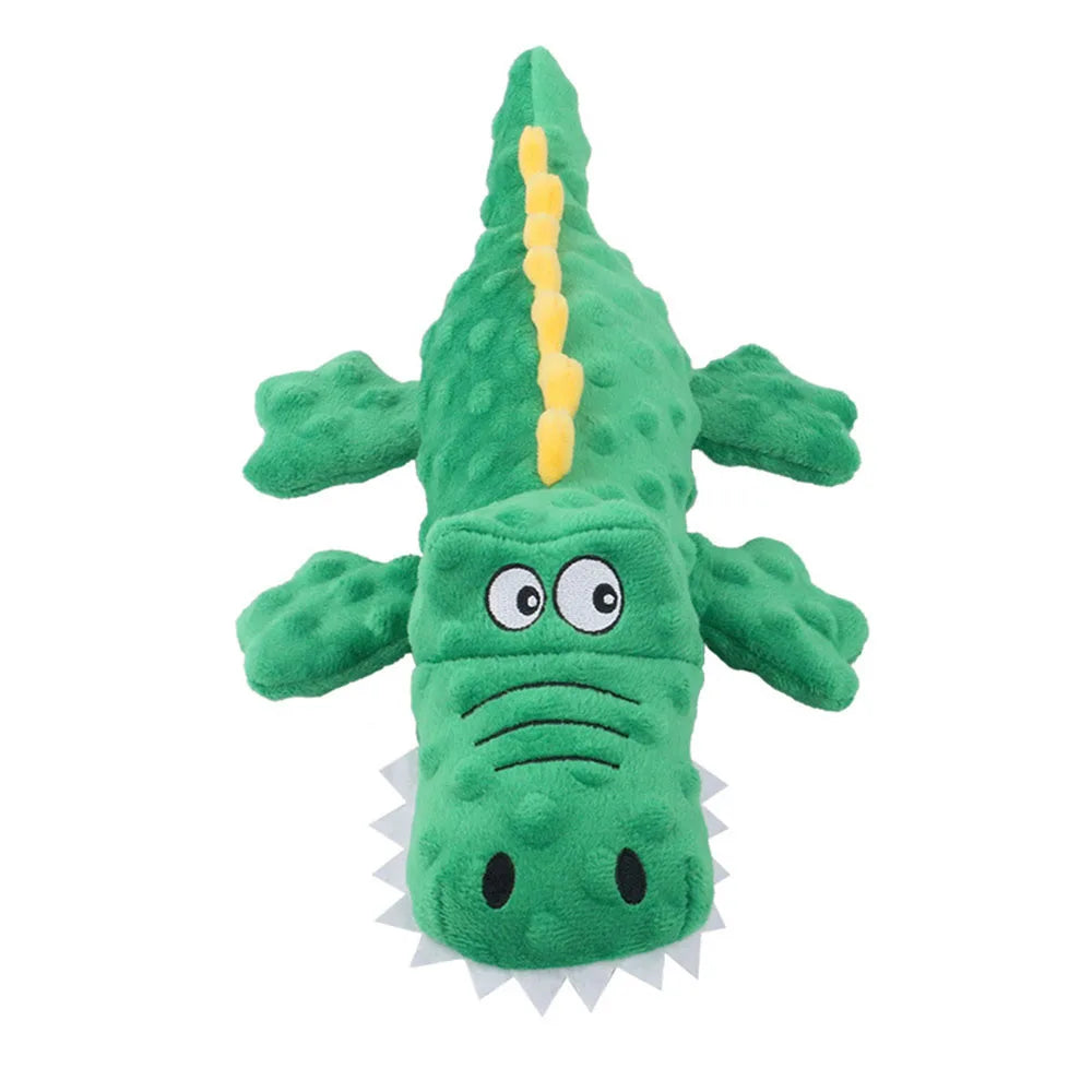 Cool Crocodile Dog Toys Durable Dog Chew Toy Dog Squeak Toy with Fun Crinkle Paper Plush Pet Toys Suitable for Small Medium Dogs