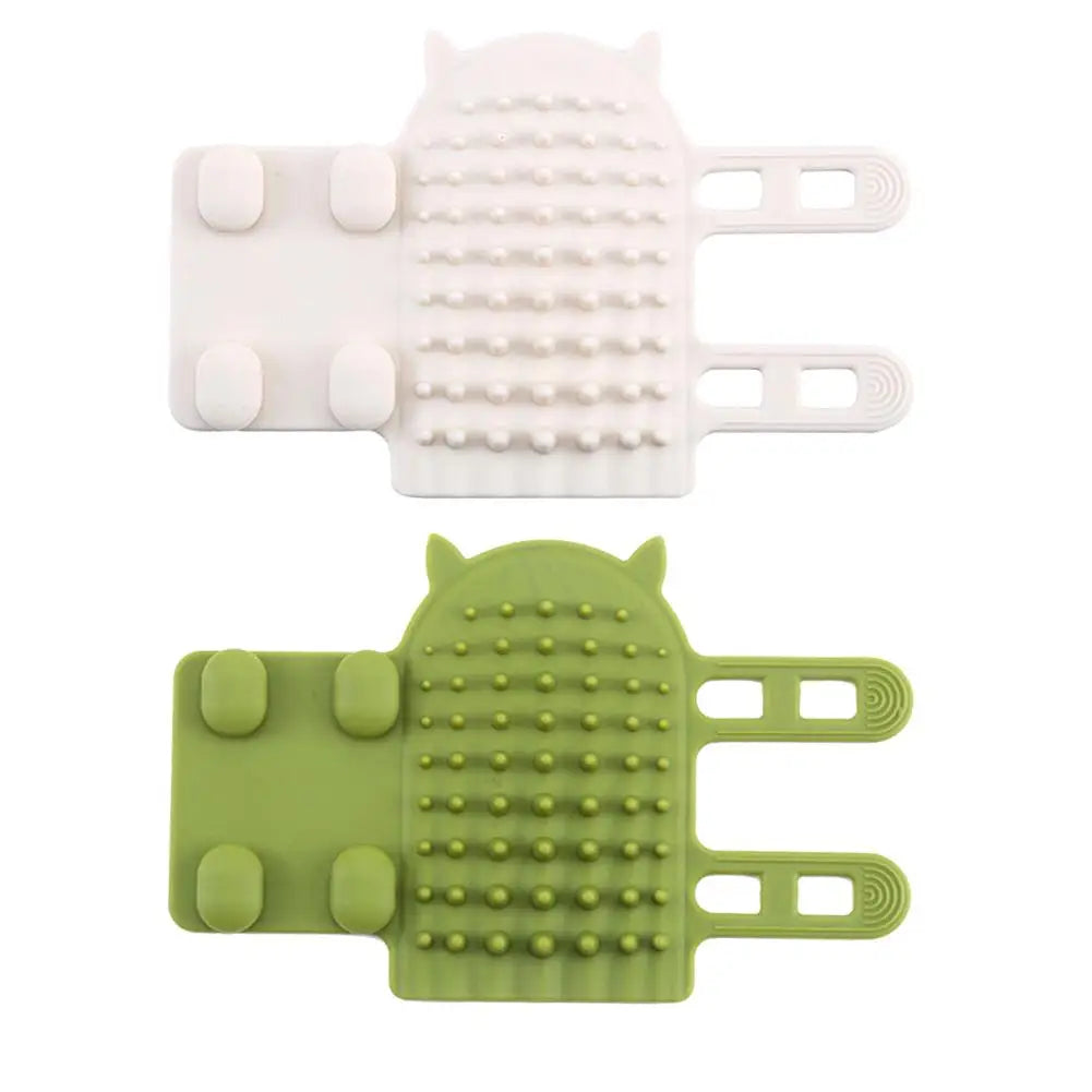 Dog Cat Hair Removal Comb Pet Massage Brush Self Cleaning Grooming Scratch Tool Cat Soft Rubbing Brush Combs Chair Wall Sil H4R0
