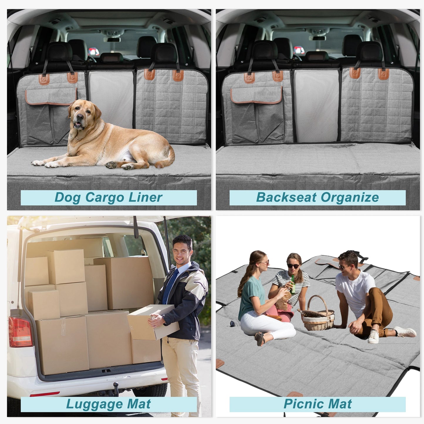 UXCELL Dog Car Seat Cover for Back Seat Waterproof Pet Seat Protector Casual Silod Travel Mats for Dogs Cats