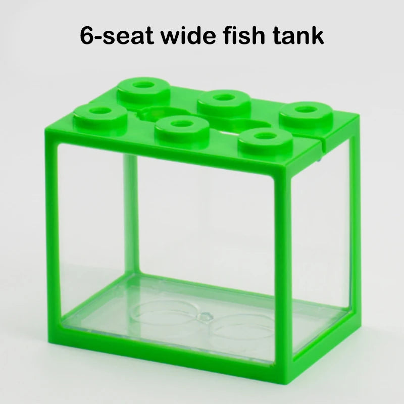 Mini Fish Bowls Thai Betta Tank Small Ornamental Fish Live Pet Stackable Aquariums Cylinder 6 Holes High Transparency Fish Tanks