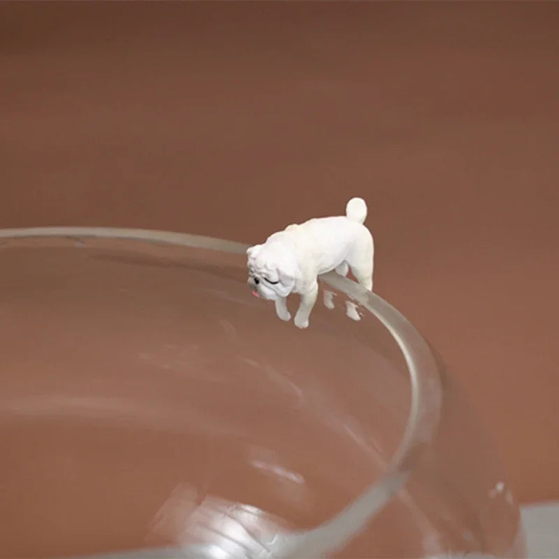 Simulation mini Ornaments Fish Aquarium Decor Artificial pet dogs Fish Tank Decoration Animal Figurine Dollhouse Home Decor