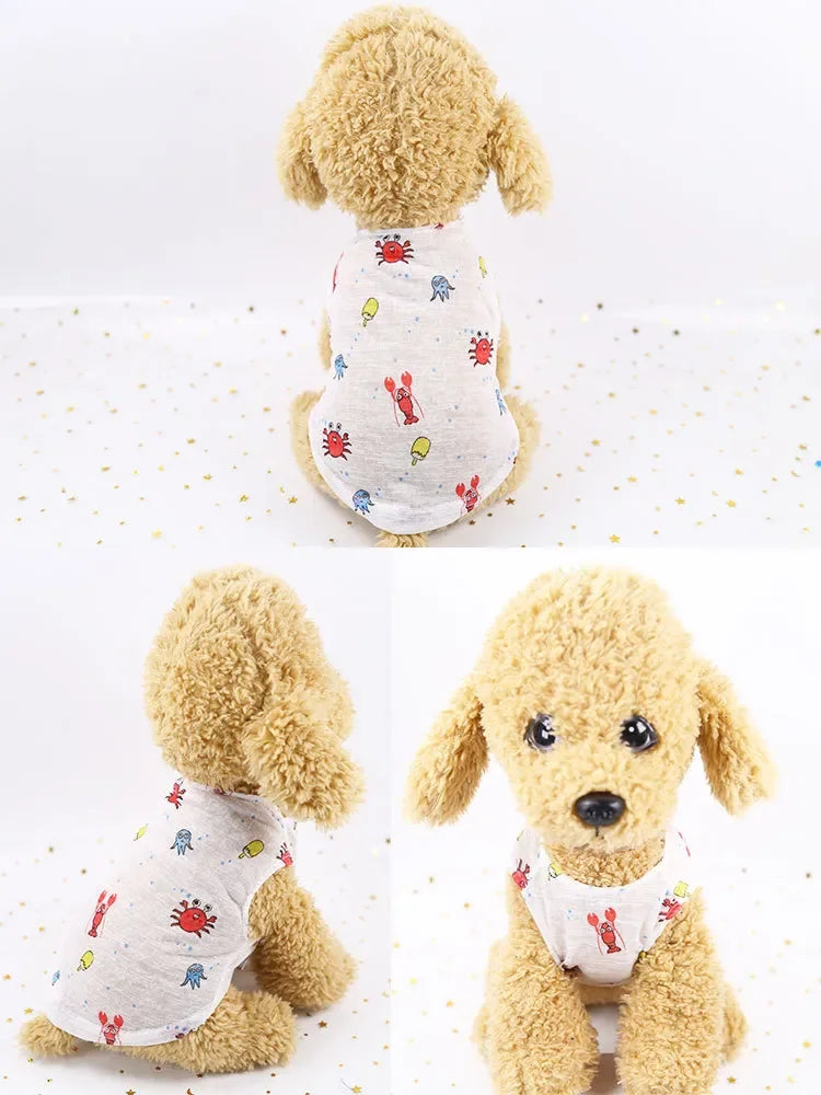 Pet Clothing Summer Sunscreen Cool Breathable Dog Vest Mesh Small Dog T-Shirt Outfit For Chihuahua Small Medium Dogs Accessories