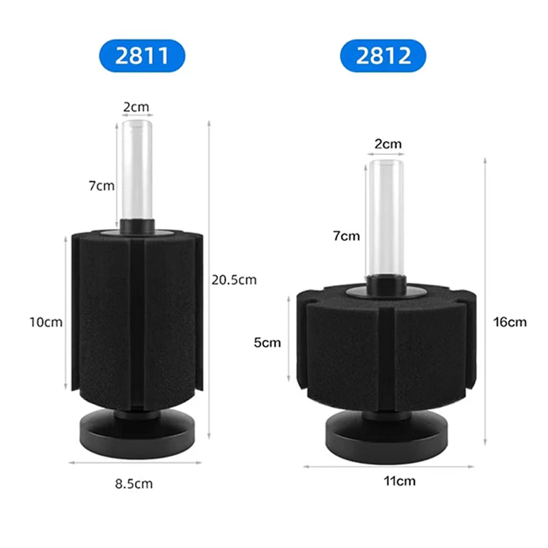 Black Aquarium Filter for Aquarium Fish Tank Air Pump Skimmer Biochemical Sponge Filter Aquarium Bio Filters Filtro AquarioLarge