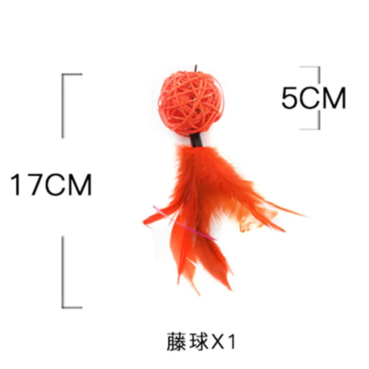 Cat Toy Cat Teaser Sticks Ring Cat Toys Rattan Ball Badminton Cat Cat Toys Cat Chewing Toys Funny Cat Stick Cat Cat Supplies
