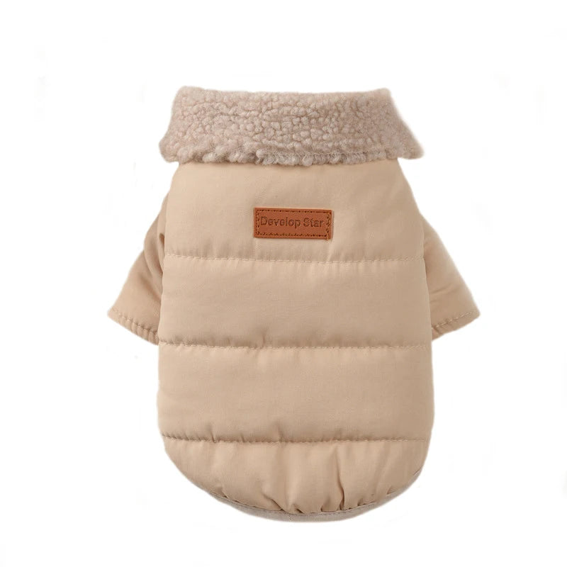Dog Winter Coat 2024 New Dog Clothes for Small Medium Dogs, Thicken Warm Fleece Collar Dog Down Jacket for Cold Weather Apparel