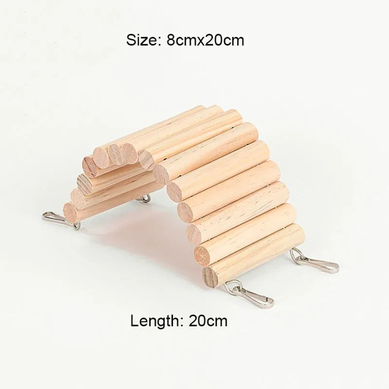 Smooth Wooden Hamster Ladder Climbing Ropeway Hamster Toy Pet Training Round Boardwalk Parrot Boardwalk Parrot Toy Bird Supplies