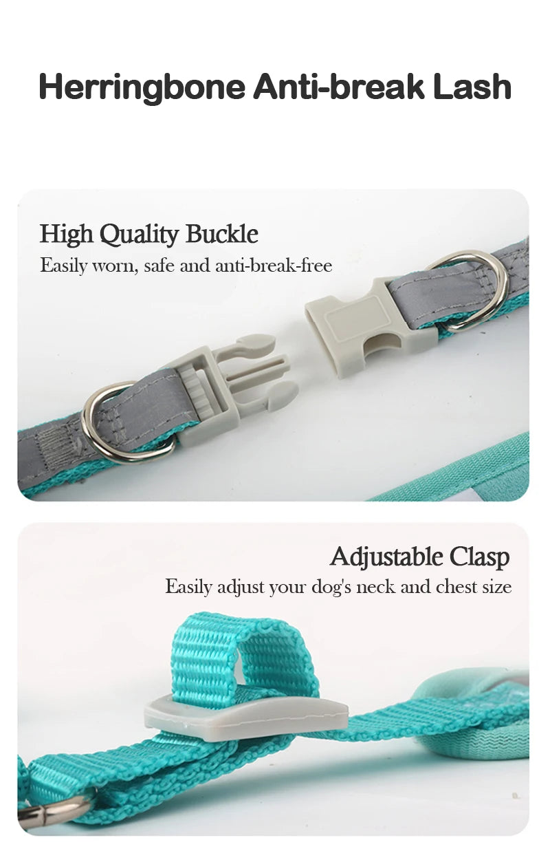 Pet Suede Chest Harness Vest Dog Strap Reflective Leash Retractable For Small Light And Convenientn