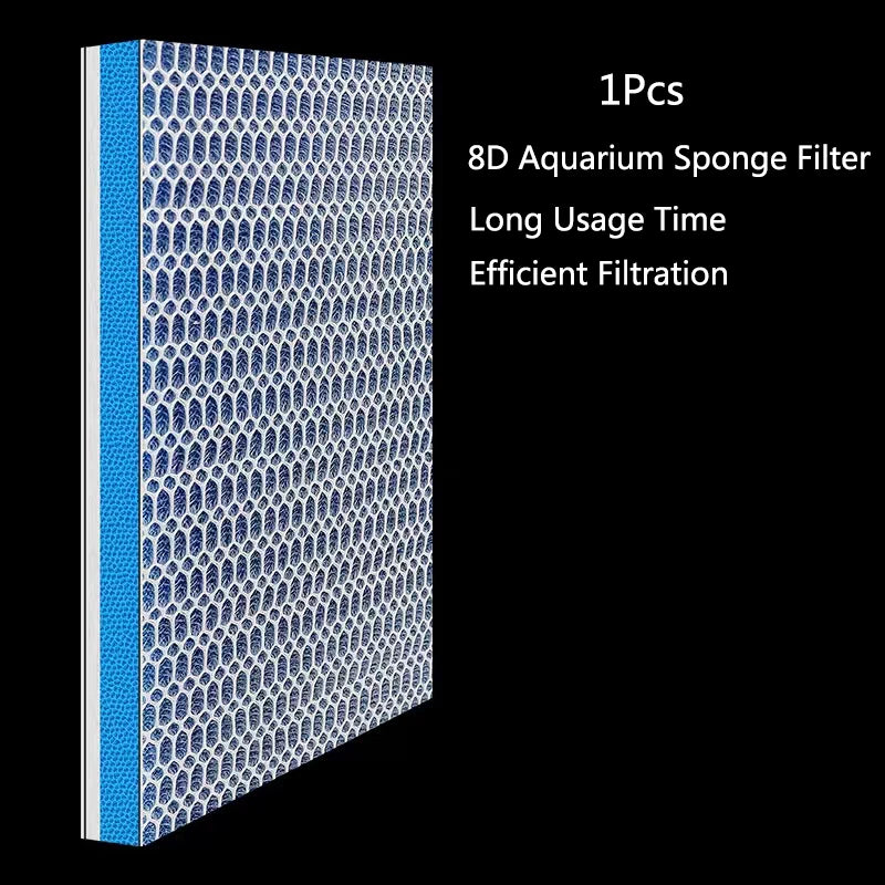 8D Aquarium Fish Tank Filter Sponge No Glue Foam Biochemical Cotton Aquarium Filtration Accessories Efficient Filtration New