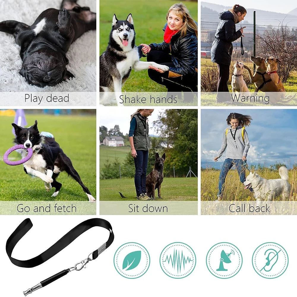 Dog Whistle to Stop Barking Neighbors Dog Adjustable Ultrasonic Silent Professional Recall Dog Training Whistles with Lanyard