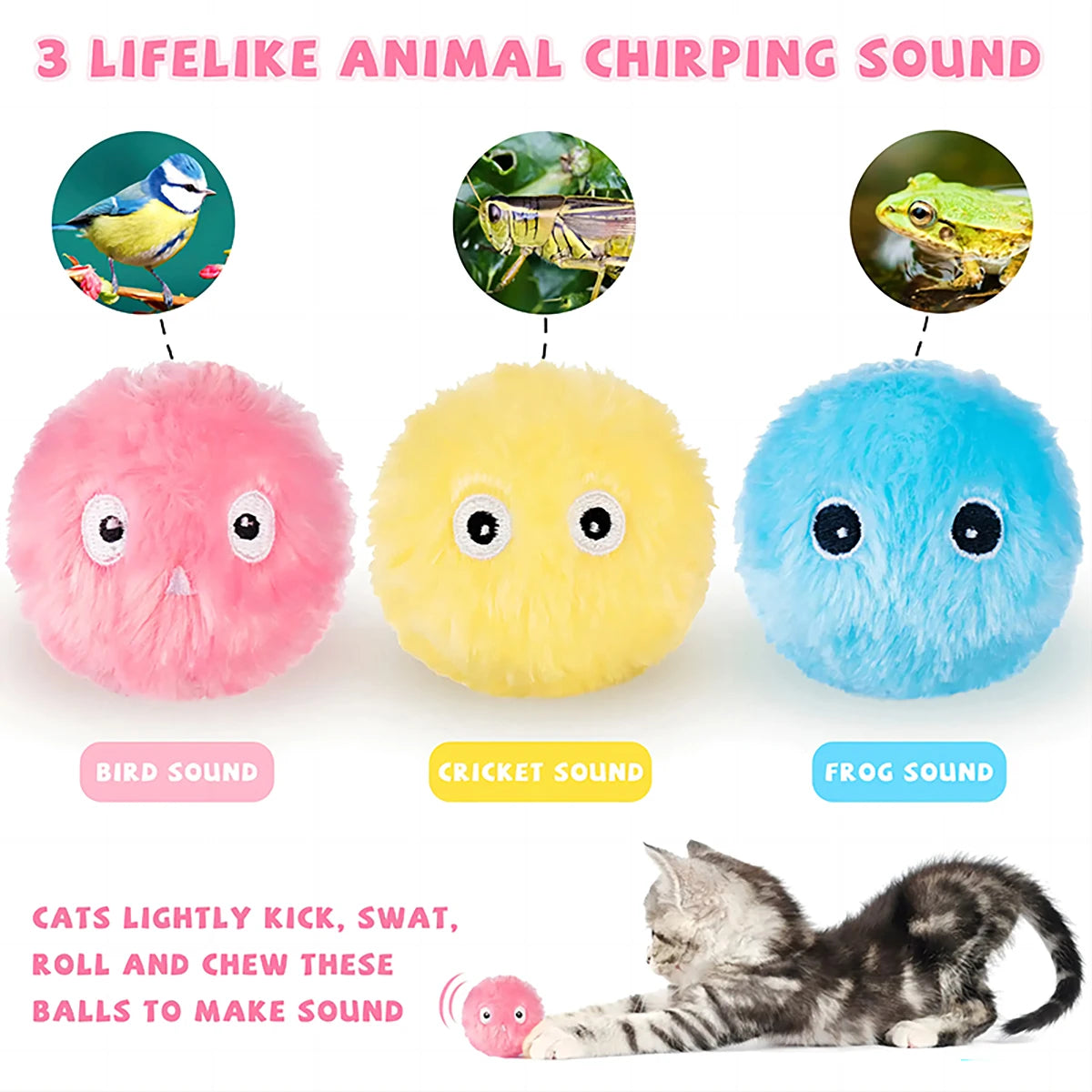 Fuzzy Churping Catnip Ball
