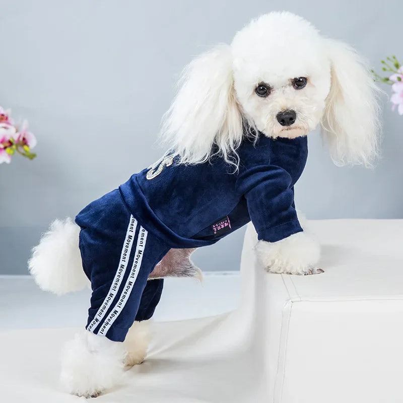 Pet Dog Clothing Four-legged Fashion letter Pet Dog Clothes for Dogs Coat Hoodie Sweatshirt Four seasons One-piece Jumpsuit
