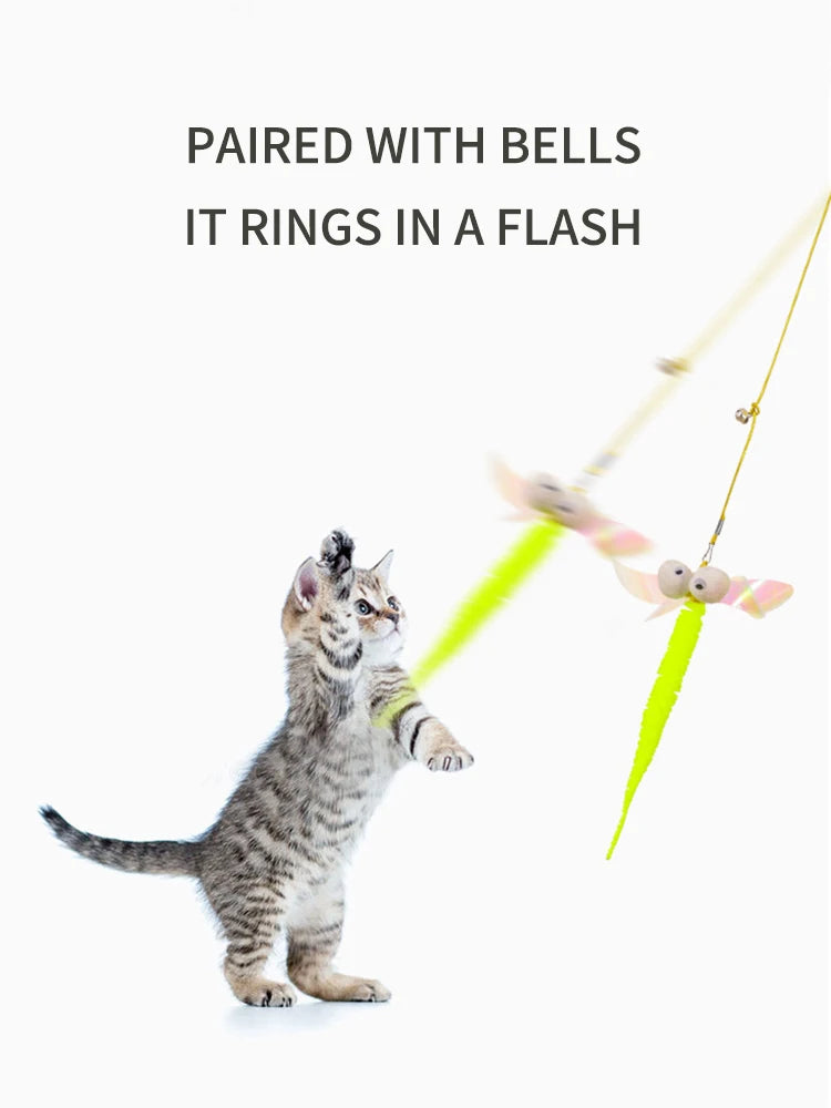 1PC Cat Hanging Cat Toy Hanging Door Elastic Rope Cat Stick Feather Pet Supplies For Cats And Dogs