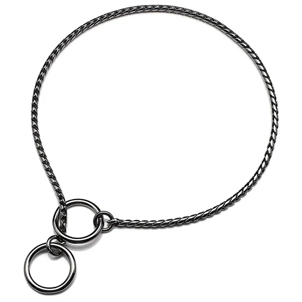 Metal Chain Dog Show Collar Pet Slip Collar for Shows Fine Brass Snake Choke Chain Collar Adjustable for Small Medium Large Dogs