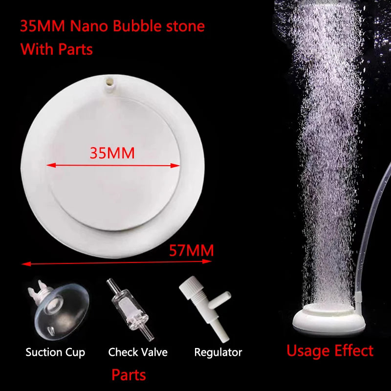 35mm New Nano Fish Tank Aquarium Air Stone Oxygen Aerator Increasing Air Bubble Pond Pump Hydroponic Oxygen Supply Stone Hot