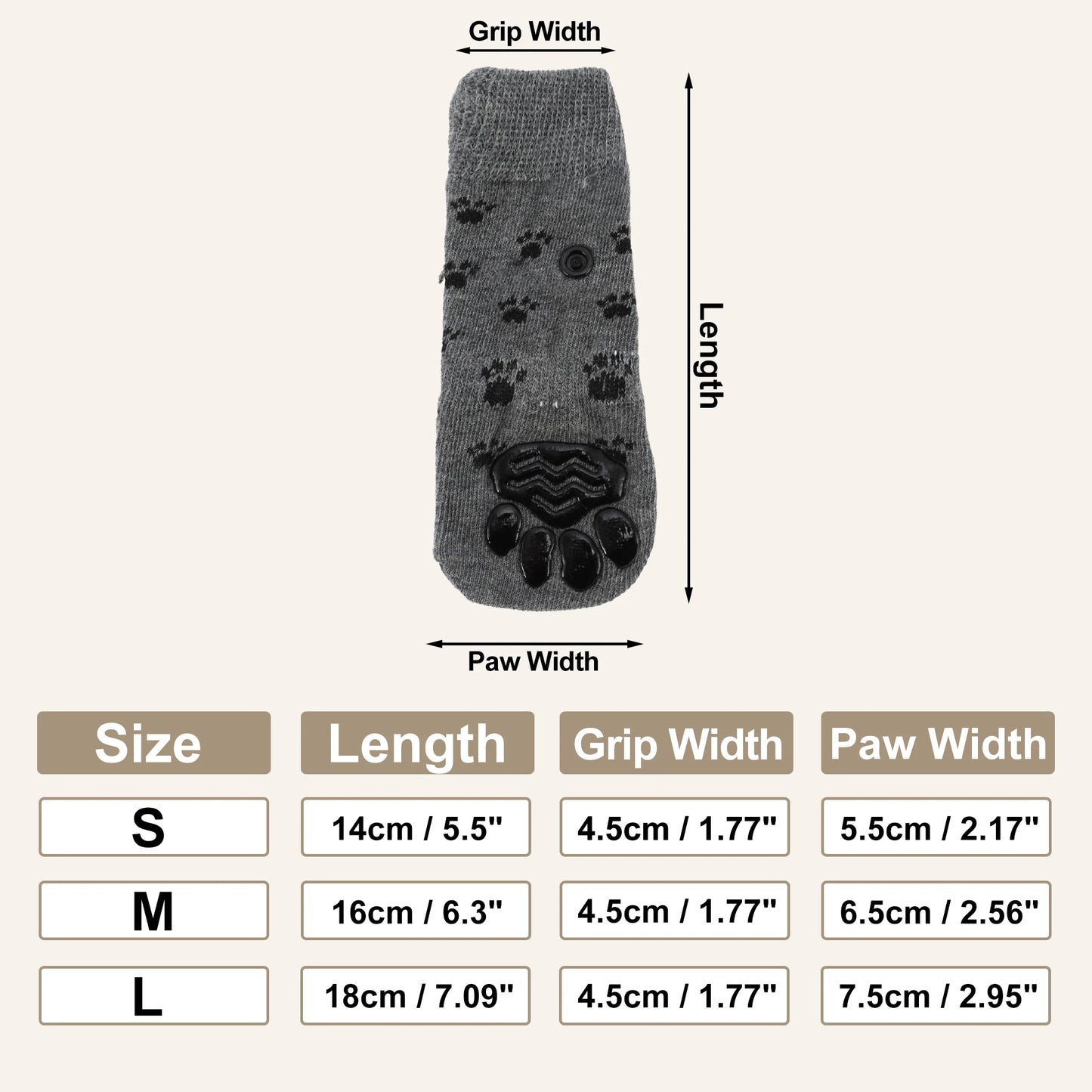 4pcs Anti-Slip Dog Socks with Adjustable Sticky Tapes Pet Socks for Puppy Dog Paw Protector Indoor Wear Dog Socks
