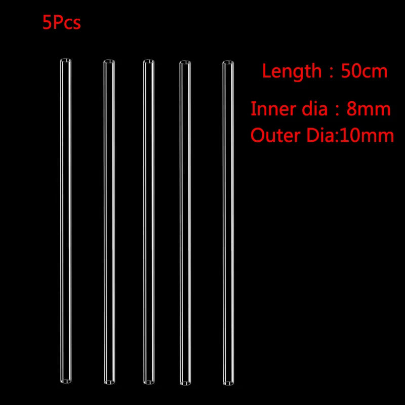 High Transperant Aquarium Water Pipe PETG Acrylic Hard Tube Transparent Rigid Tubing OD 6mm 8mm 10mm 12mm 50CM Clear 5Pcs/lot