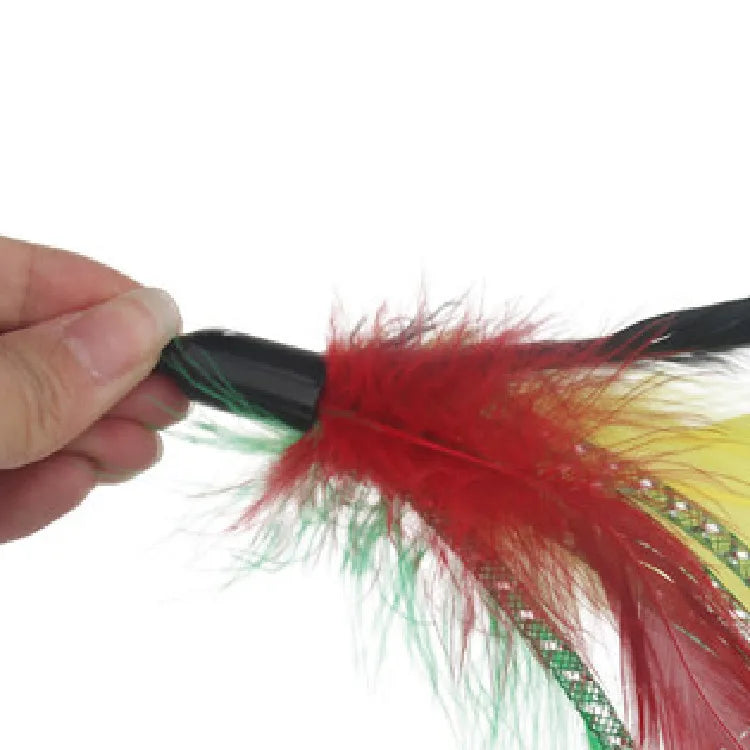 Cat Toy Cat Teaser Sticks Playing Cat Stick Replacement Feather Net Tube Bell Cat Interactive Toy Cat Supplies