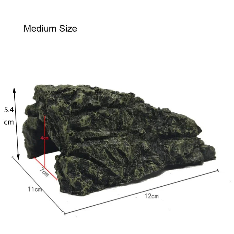 Resin Aquarium Decoration Resin Aquatic Fish Tank Ornament Decor Artificial Reptile Terrarium Turtle Shelter Cave Accessories