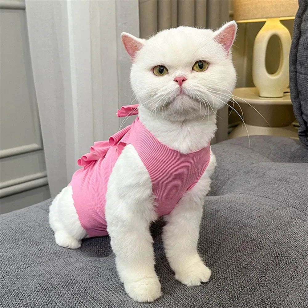 Cat Recovery Suit Breathable Cat Surgery Recovery Suit Onesies Female Kitty Castration Abdominal Wound Recovery Clothing Outfits