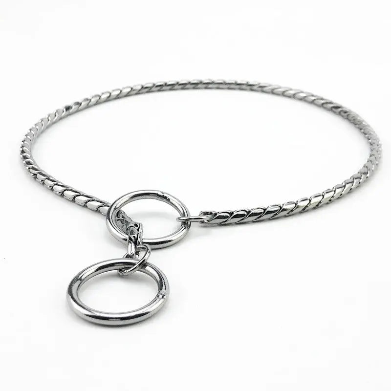 Dog P Chrome Plated Metal Dog Training Choke and Collar, Fully Guaranteed, Against Rust Tarnish or Breakage, Recommended