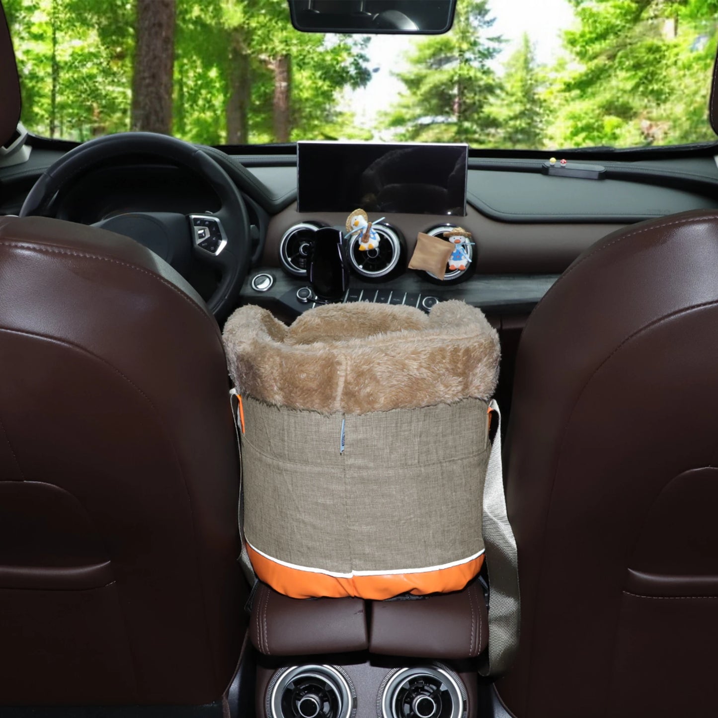 UXCELL Console Dog Car Seat Dog Beds Dog Mats Portable Booster Washable Front Seats for Small Pets Warm Sofa for Dogs Cats