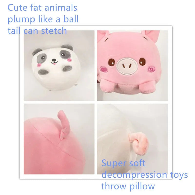 Super Soft Animal Cartoon Pillow 20cm Cute Fat Pig Cat Bear Plush Toy Stuffed Lovely Throw Doll Kids Birthyday Gift